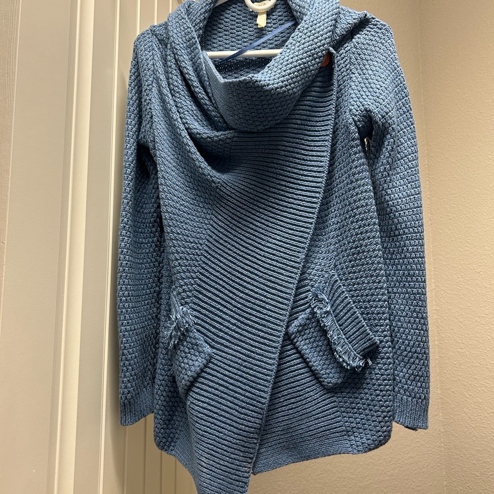 Matilda Jane wrap-button blue sweater